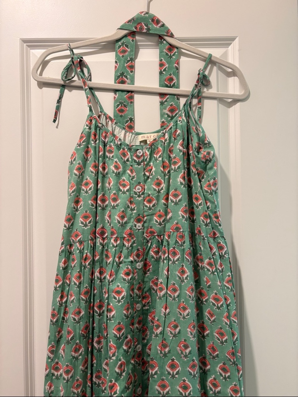Tiered Maxi Sundress in Green Floral
